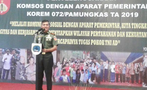  Danrem 072/Pamungkas Yogyakarta : Sinergitas Harus Ditingkatkan