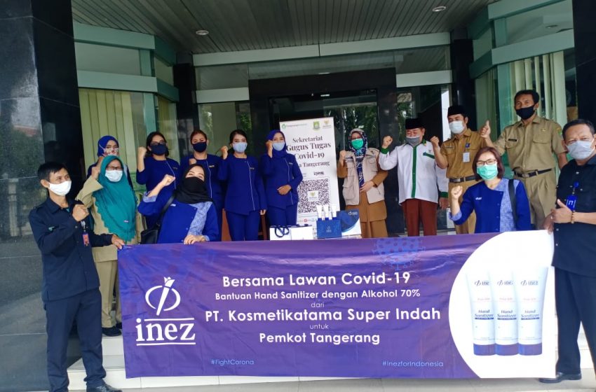  Inez Kosmetik Salurkan Bantuan Hand Sanitizer ke Pemkot Tangerang