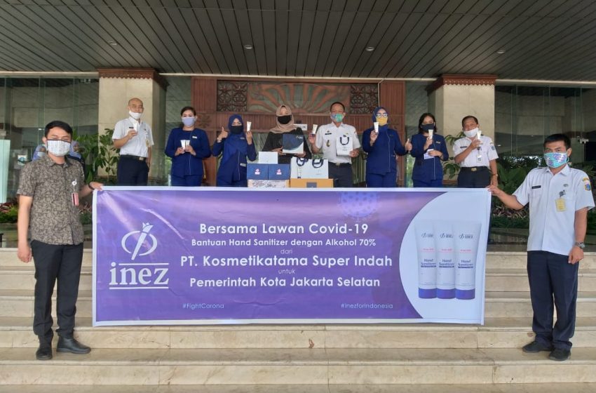  Inez Kosmetik Bantu 500 Gel Hand Sanitizer ke Tiga Pemkot di DKI Jakarta