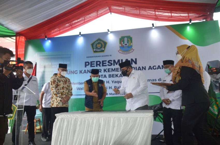  Menag RI Apresiasi Wali Kota Bekasi Terkait Pembangunan Kantor Kemenag Termegah se-Jawa Barat