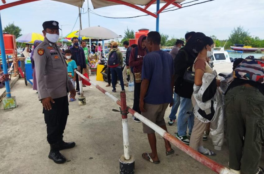  Pospam Ops Ketupat Jaya-2022 Pulau Harapan Imbau 759 Wisatawan Tinggalkan Pulau Taat ProKes dan Scan Chek Out PeduliLindungi