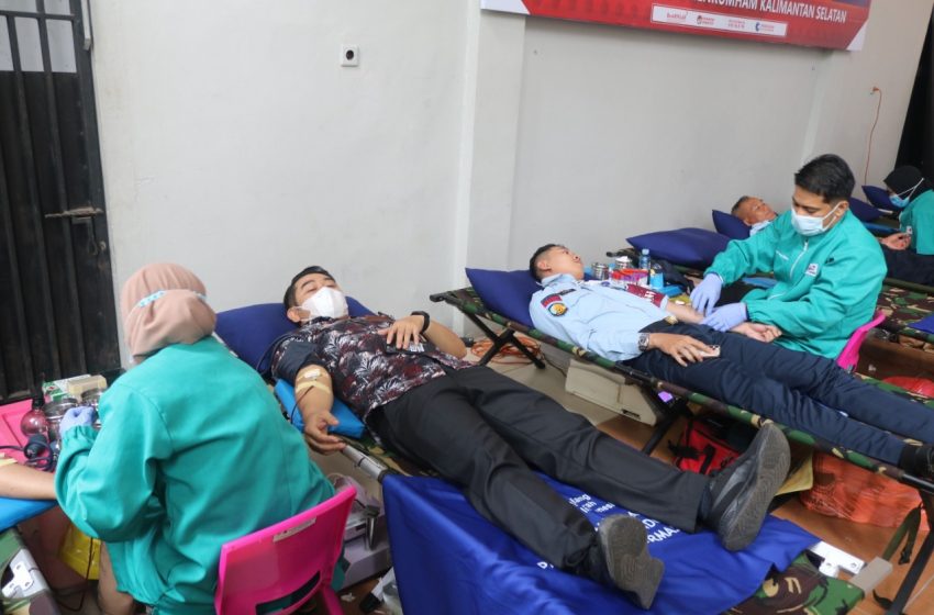  Meriahkan HDKD Ke-77, Kanwil Kemenkumham Kalsel Gelar Donor Darah