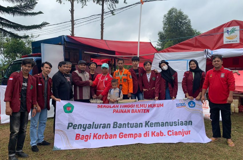  BPBD Banten dan STIH Painan Salurkan Bantuan Korban Gempa Cianjur