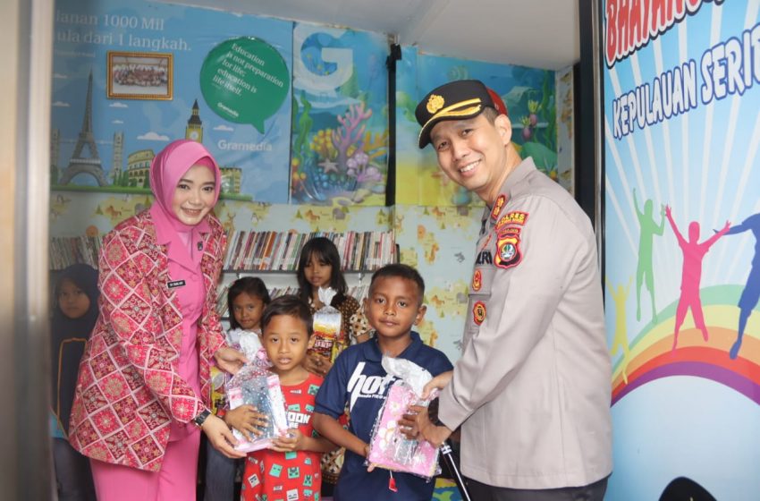  Kunjungi Taman Baca Kemala Bhayangkari, Bhayangkari Cabang Kep. Seribu Donasikan 100 Buku