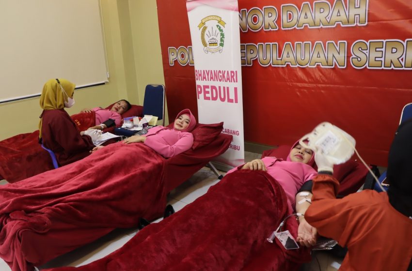  Polres Kepulauan Seribu Gelar Donor Darah Bakti Kesehatan dalam Rangka Hari Bhayangkara ke-77
