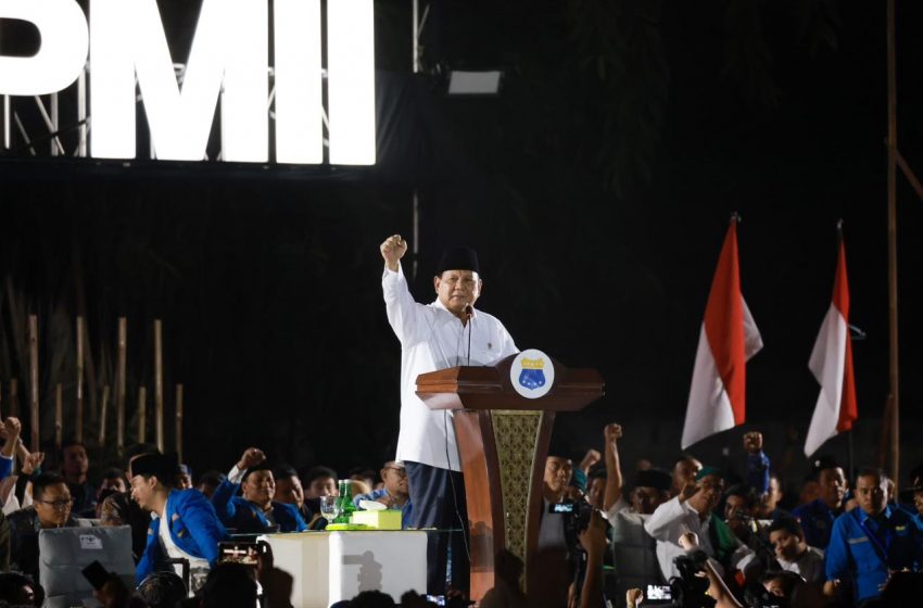  Pidato di , Prabowo Serukan ‘Salam Pergerakan!’