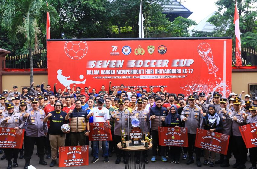 Wujudkan Pemilu Damai 2024, Polri Bersama Wartawan Gelar Bhayangkara Presisi Seven Soccer Cup