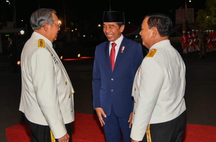  Momen Akrab Presiden ke-6 SBY, Presiden ke-7 Jokowi dan Prabowo di Parade Senja HUT TNI di Kemhan