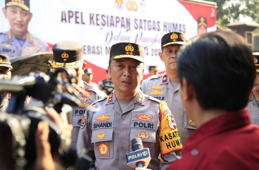  Humas Polri Gelar Pasukan Kesiapan Satgas Humas Dalam Pengamanan Pemilu 2024