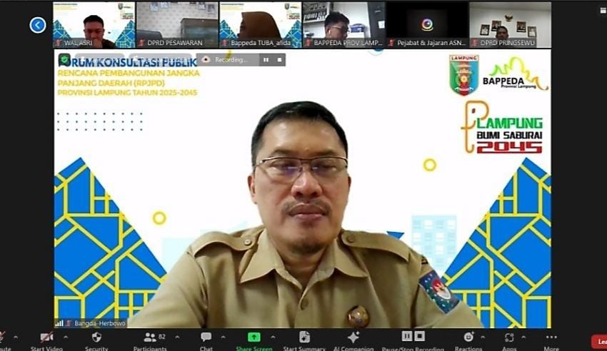  Penyusunan RPJPD Prov Lampung 2025-2045 Berfokus Aspirasi Publik