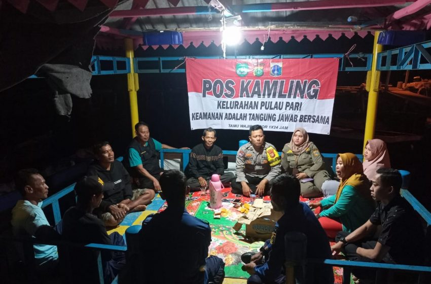  Polsek Kepulauan Seribu Selatan, TNI, Satpol PP, dan Warga Pulau Lancang Aktif dalam Poskamling