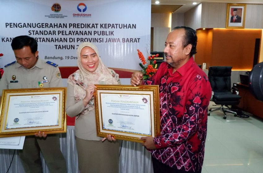 BPN Kota Depok Terima Penghargaan Tertinggi dari Ombudsman RI