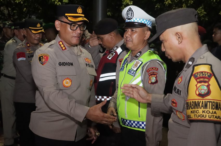  Polres Jakut Gelar Apel Pengamanan Malam Takbiran di JIC Koja