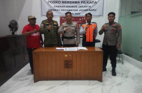 Sukseskan Pilkada Aman dan Damai, Polsek Johar Baru Tingkatkan Pengamanan Area Gudang Logistik Pilkada