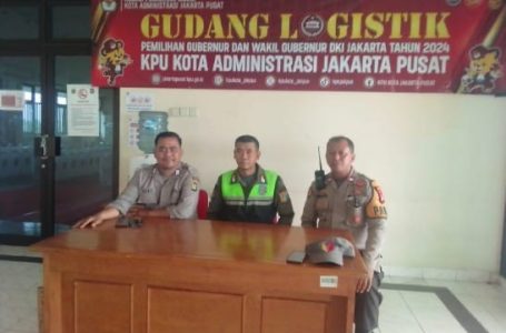 Polsek Cempaka Putih Cek Pengamanan Gudang Logistik Pilkada Kecamatan Cempaka Putih