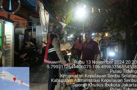 Polsek Kepulauan Seribu Selatan Gelar Patroli Malam Antisipasi Tawuran Remaja